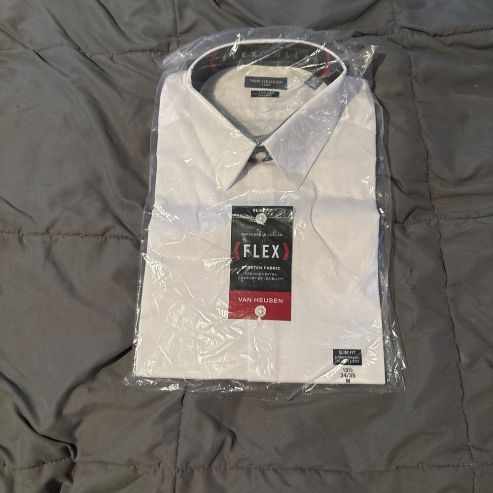 Van Heusen White Dress Shirt Classic Business Attire
